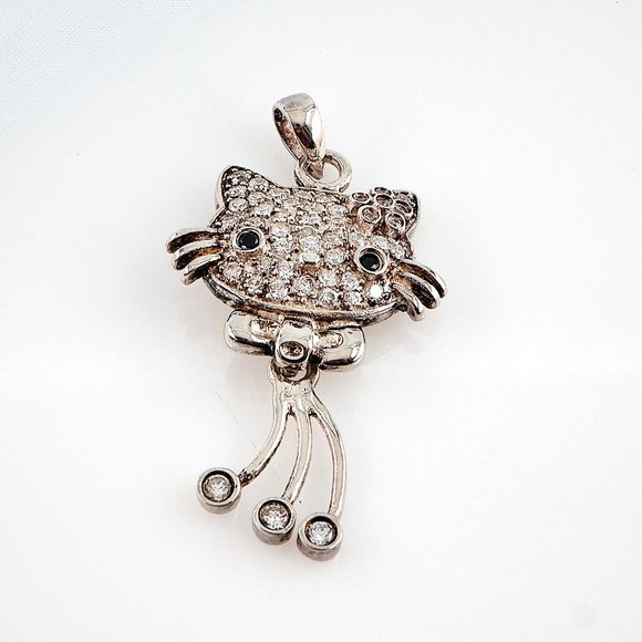 Hello Kitty Cat Charm, Sterling Silver, Vintage Charm - Picture 1 of 9